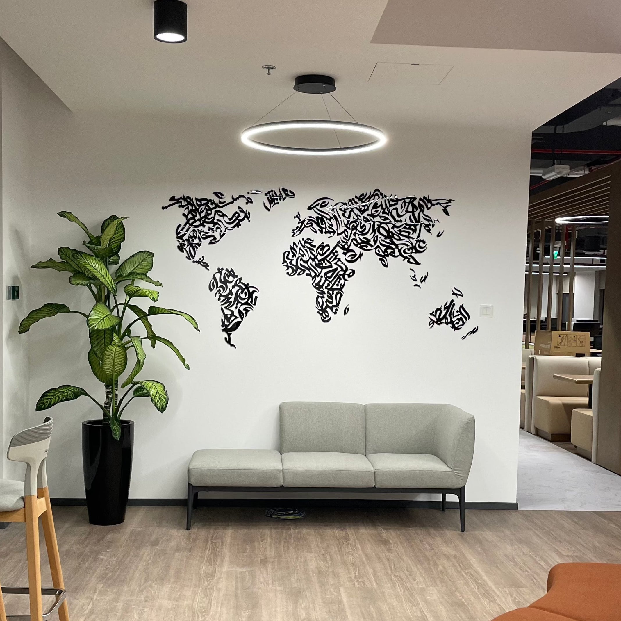 Custom Arabic Calligraphy World Map