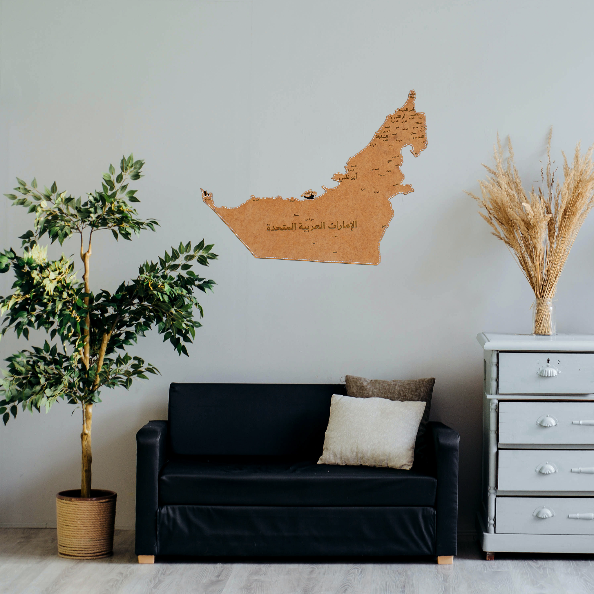 UAE Camel Leather Map