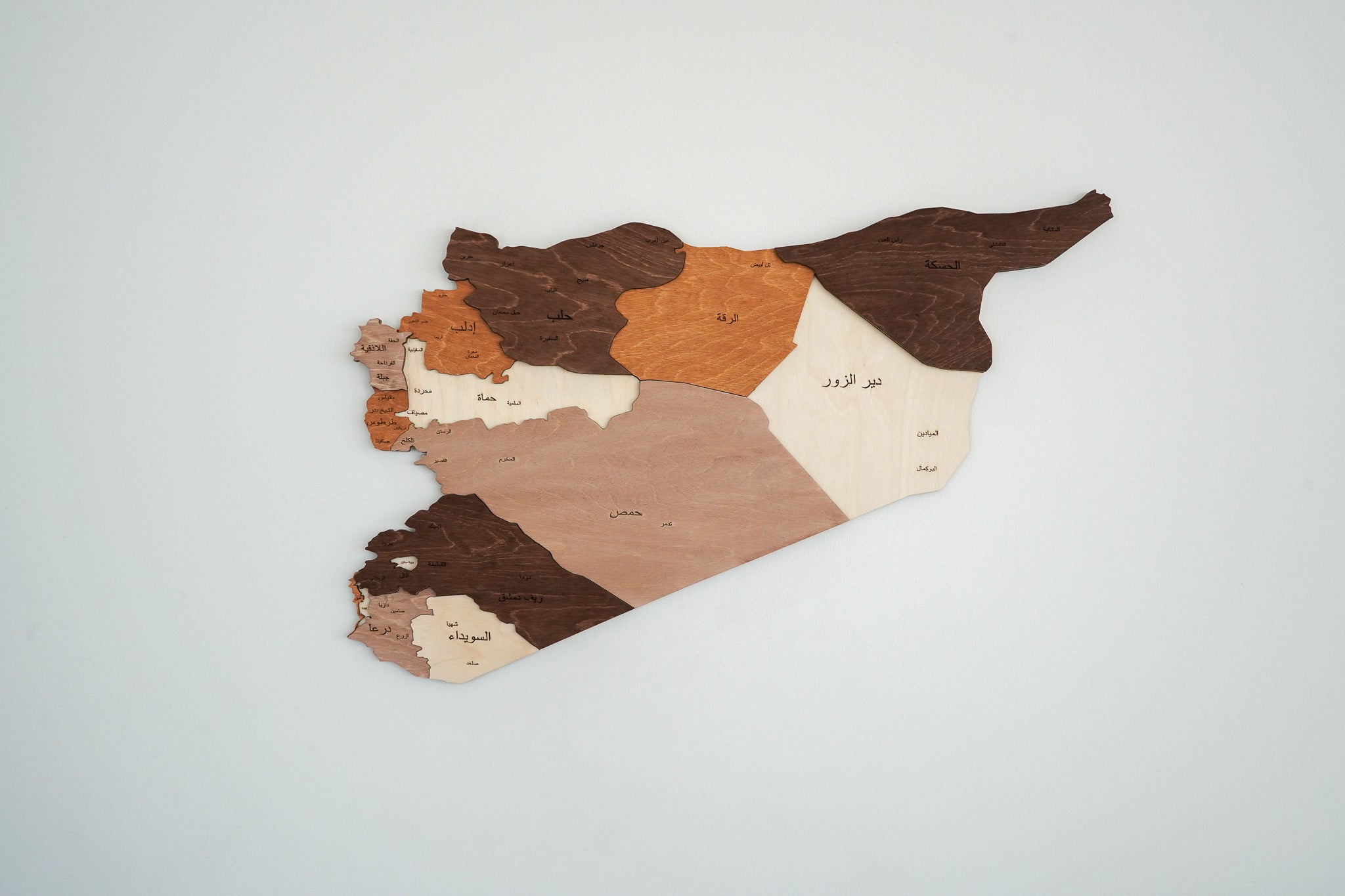 3D Syria Wooden Map