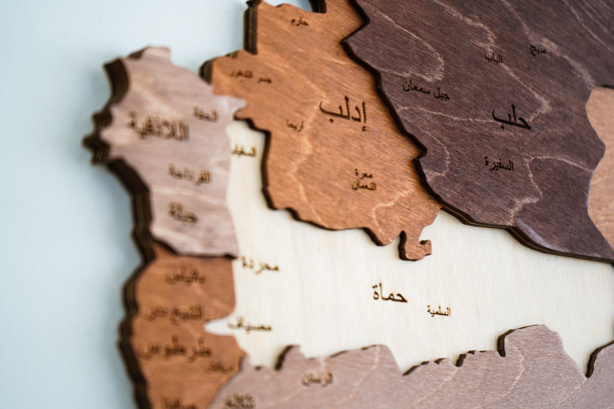 3D Syria Wooden Map