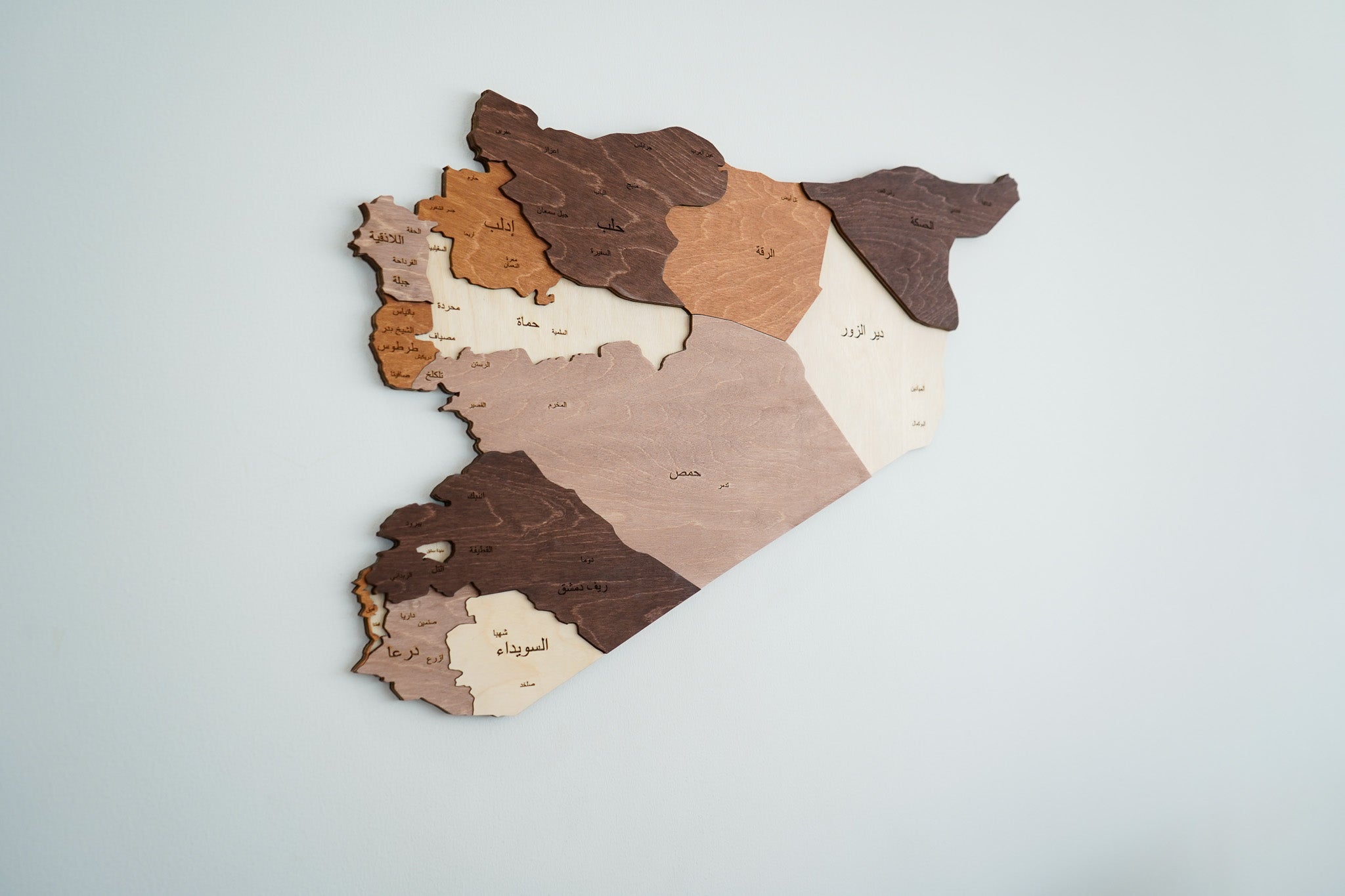 3D Syria Wooden Map