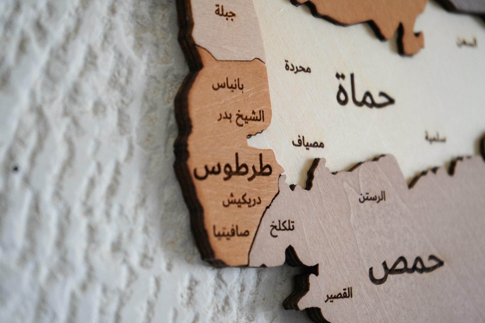 3D Syria Wooden Map