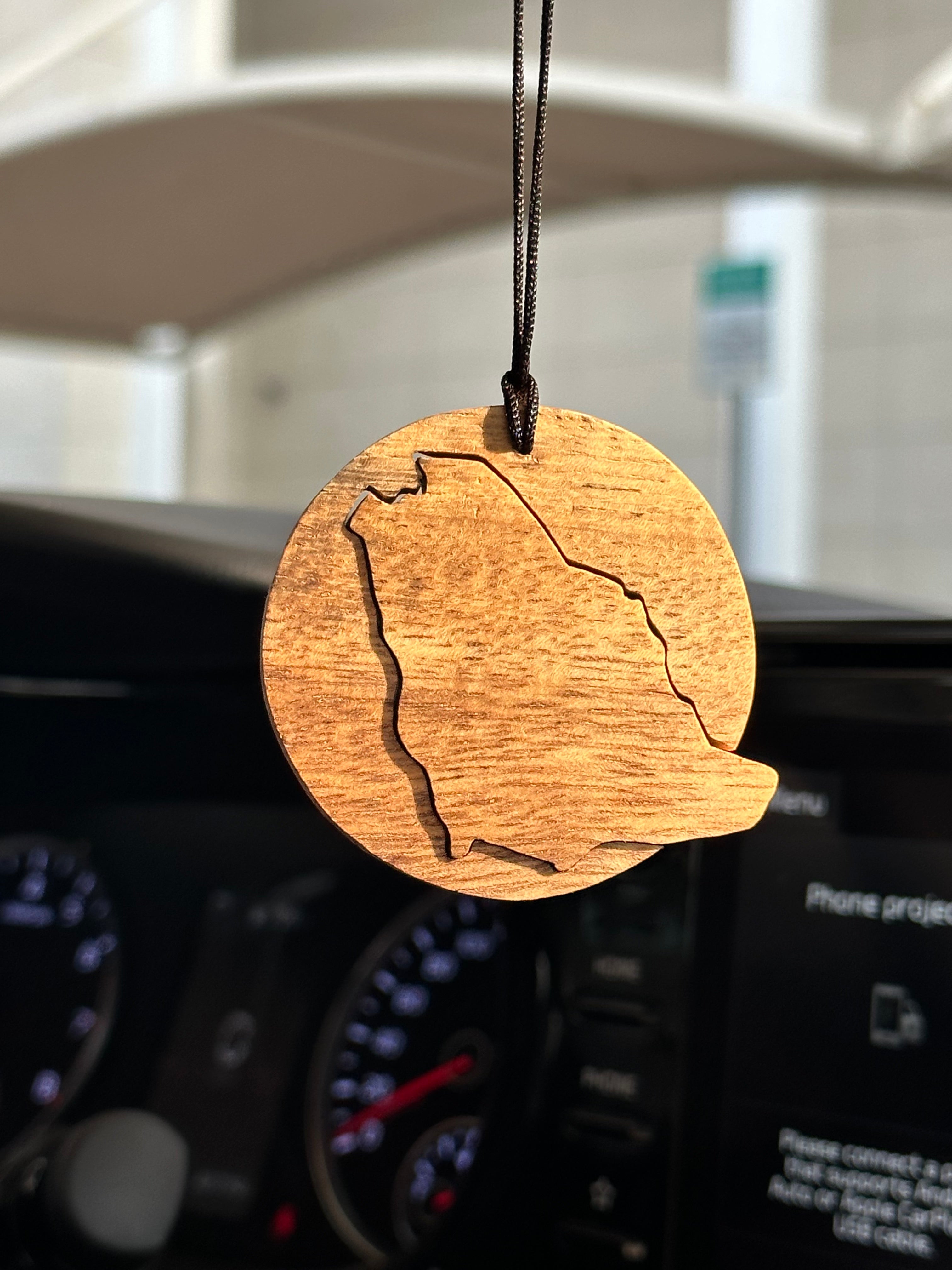 Ghaf Wood Saudi Map Car Pendant