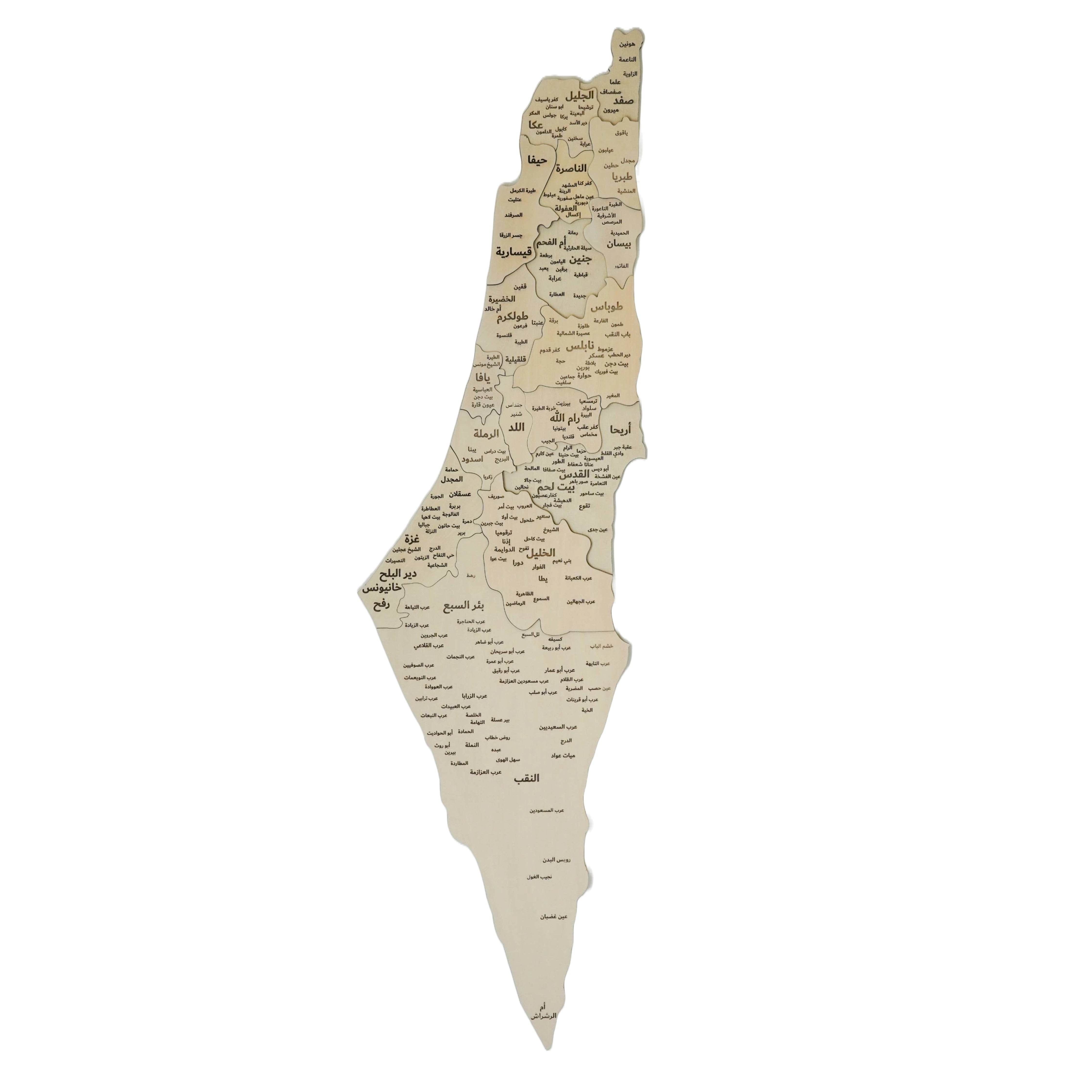 3D Palestine Wooden Map