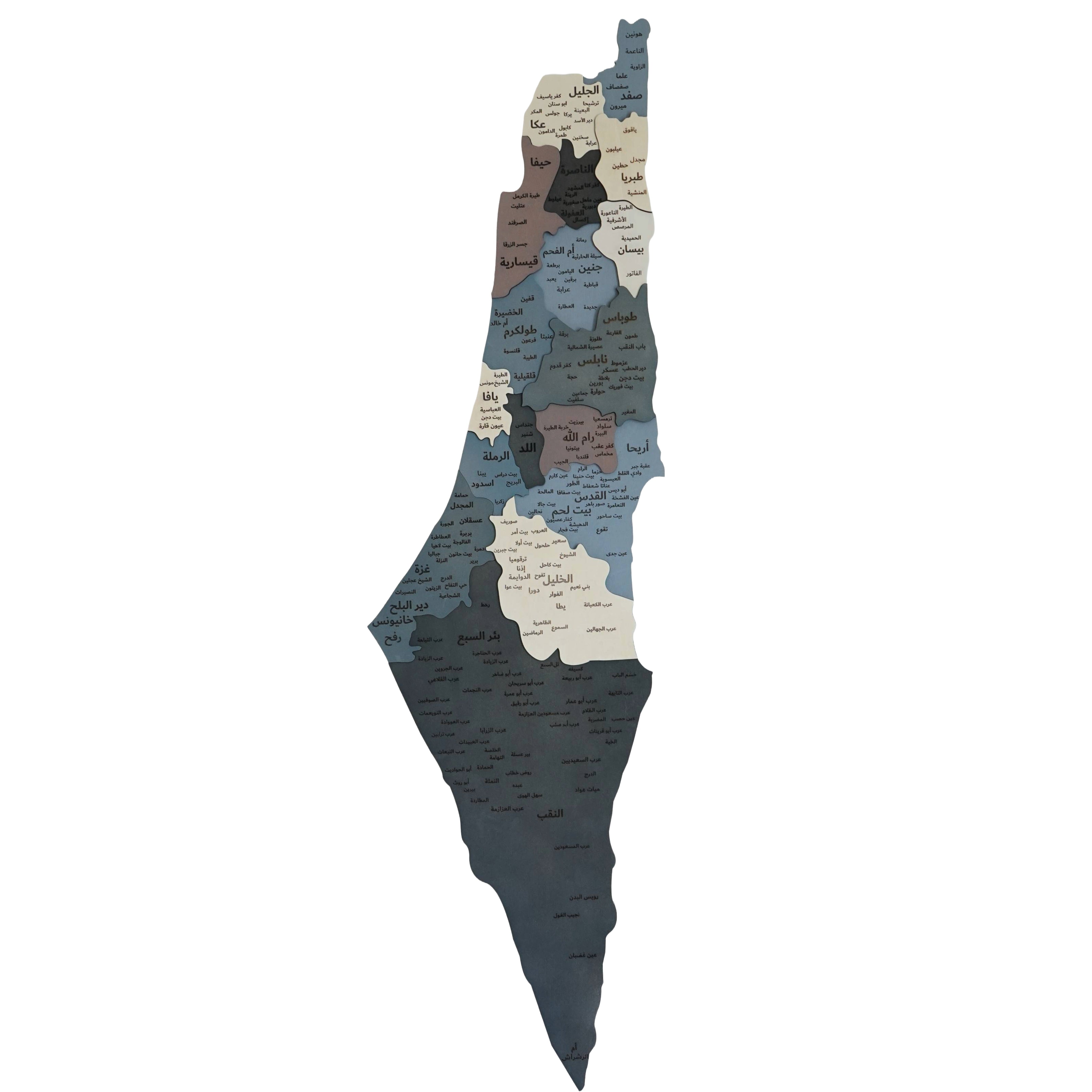 3D Palestine Wooden Map